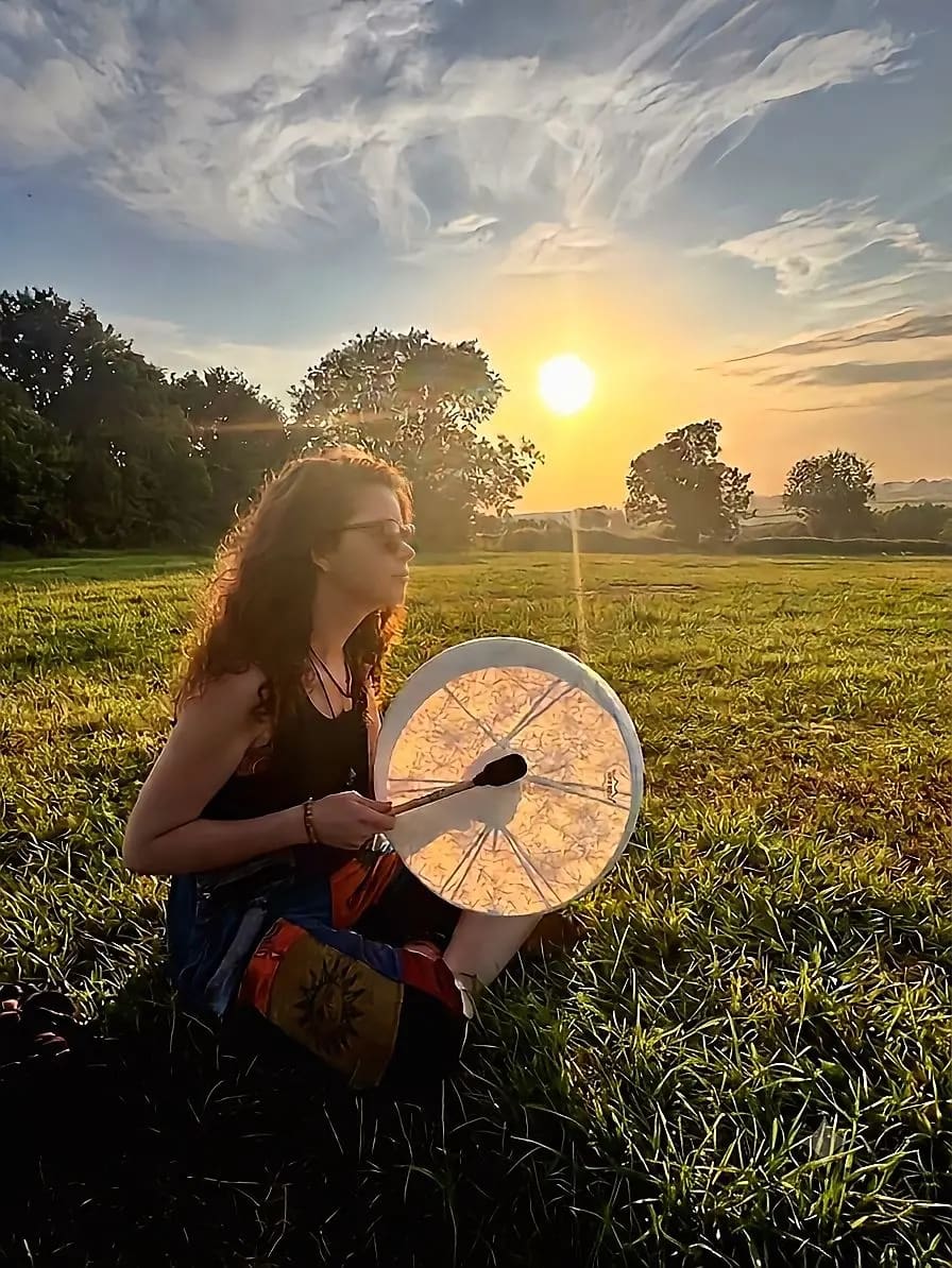 Drumming with the sunset